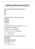 CHEM 113 FINAL EXAM &lpar;GCU&rpar; QUESTIONS AND ANSWERS 2026
