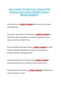 Texas Master Plumber Exam Newest 2026  Questions and Correct Detailed Answers  Already Graded A&plus; 