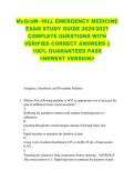 McGraW- HILL EMERGENCY MEDICINE  EXAM STUDY GUIDE 2026&sol;2027  COMPLETE QUESTIONS WITH  VERIFIED CORRECT ANSWERS &vert;&vert;  100&percnt; GUARANTEED PASS  <NEWEST VERSION> 