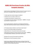 NURS 329 Final Exam Practice Qs With Complete Solutions 