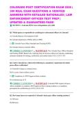 COLORADO POST CERTIFICATION EXAM 2026 &vert; 300 REAL EXAM QUESTIONS & VERIFIED ANSWERS WITH DETAILED RATIONALES &vert; LAW ENFORCEMENT OFFICER TEST PREP &vert; UPDATED & GUARANTEED PASS&excl;