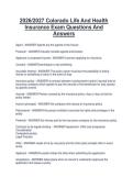 Package deal for Colorado Life And Health Colorado Life And Health Insurance Complete Exam Questions And Accurate Answers 2026&sol;2027