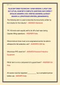 TELECOM TOWER TECHNICIAN 1 EXAM VERSION 2 LATEST 2026 2027 ACTUAL EXAM WITH COMPLETE QUESTIONS AND CORRECT  DETAILED ANSWERS &lpar;100&percnt; VERIFIED ANSWERS&rpar; &vert;ALREADY  GRADED A&plus;&vert; &vert;&vert;PROFESSOR VERIFIED&vert;&vert; &vert;&vert;BRANDNEW&excl;&excl;&excl;&vert;&vert;