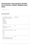 GCAP Operator 1 Exam Questions with 100&percnt; Correct Answers &vert; Verified &vert; Updated &lpar;Actual Exam&rpar;
