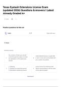 Texas Eyelash Extensions License Exam &lpar;updated 2026&rpar; Questions & Answers &vert; Latest Already Graded A&plus;