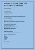 Nursing Arts Final Exam Prep  with complete solutions&period; 