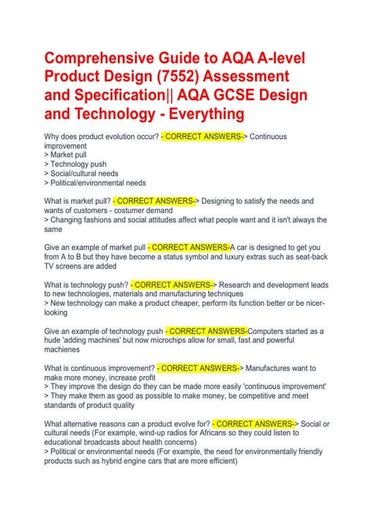 AQA A-Level Design & Technology: Product Design | June 2025 Papers with ...