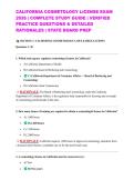 CALIFORNIA COSMETOLOGY LICENSE EXAM 2026 &vert; COMPLETE STUDY GUIDE &vert; VERIFIED PRACTICE QUESTIONS & DETAILED RATIONALES &vert; STATE BOARD PREP