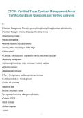 CTCM &ndash; Certified Texas Contract Management Actual Certification Exam &ndash; Questions with Verified Answers 2026&sol;2027 &ndash; Complete Study Guide