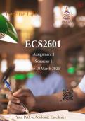 ECS2601 Assignment 1 2026 Semester 1 Due 19 March 2026