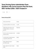 Texas Nursing Home Administrator Exam Questions with Correct Answers Pass the Exam&comma; 100&percnt; Verified &lpar;2026 &sol; 2027&rpar; Graded A&plus;