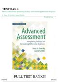 Test Bank with Verified Answers &ndash; Advanced Assessment&colon; Interpreting Findings and Formulating Differential Diagnoses &lpar;4th Edition&rpar; Goolsby & Grubbs &vert; All Chapters Covered &vert; Rated A&plus;