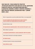 PAEA EOC &sol;PAEA SUMMATIVE PRACTICE  &sol;PHYSICIAN ASSISTANT EXAM AND EOC ACTUAL QUESTIONS  COMPLETE EXAM ALL 200 QUESTIONS AND WELL  ELABORATED ANSWERS &lpar;CORRECT VERIFIED ANSWERS&rpar; A  NEW UPDATED VERSION &vert;GUARANTEED PASS &plus; &lpar;BRAND  NEW&excl;&excl;&rpar; 2026  