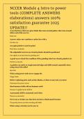 NCCER Module 4 Intro to power  tools &lpar;COMPLETE ANSWERS  elaborations&rpar; answers 100&percnt;  satisfaction guarantee 2025  UPDATE&excl;&excl; 