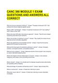 CANC 380 MODULE 1 EXAM QUESTIONS AND ANSWERS ALL CORRECT 