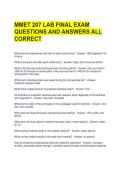 MMET 207 LAB FINAL EXAM QUESTIONS AND ANSWERS ALL CORRECT 