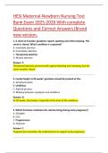 HESI Maternal-Newborn Nursing Test  Bank Exam 2025-2026 With complete  Questions and Correct Answers&vert;Brand  new version&period; 