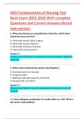 HESI Fundamentals of Nursing Test  Bank Exam 2025-2026 With complete  Questions and Correct Answers&vert;Brand  new version&period; 