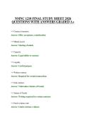 NMNC 1210 FINAL STUDY SHEET 2026 QUESTIONS WITH ANSWERS GRADED A&plus;