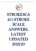STROKE SCA v411-STROKE SCALE ANSWERS&comma; LATEST UPDATED 2022&sol;23