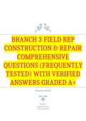 CA Branch 3 Practice Test Comprehensive Questions &lpar;Frequently Tested&rpar; with Verified Answers Graded A&plus;