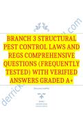 Branch 3 Structural Pest Control Laws and Regs Comprehensive Questions &lpar;Frequently Tested&rpar; with Verified Answers Graded A&plus;