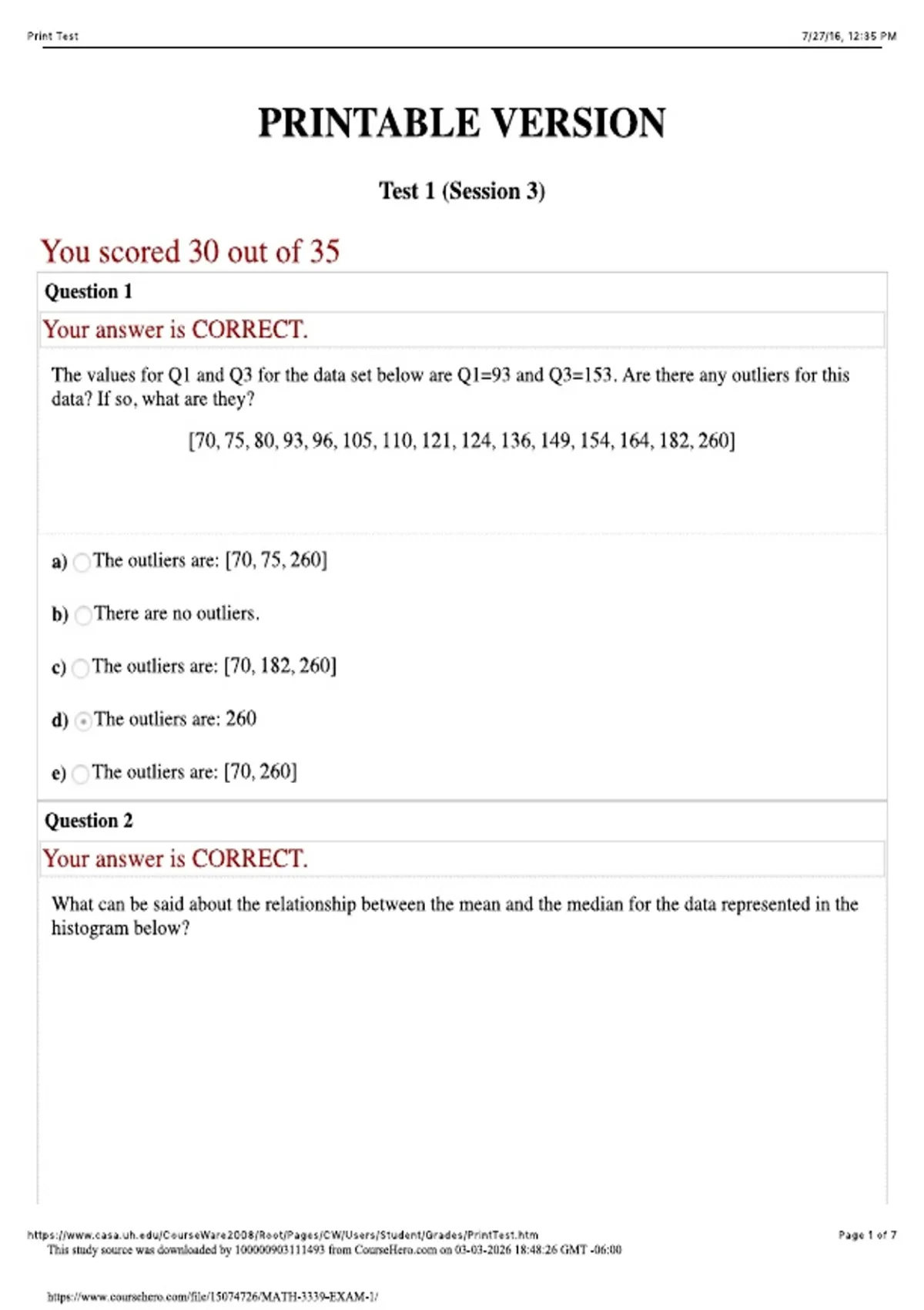 MATH 3339 EXAM 1 | Questions and answers | Newest RATED A+ | 2026 ...