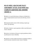 NR 451 WEEK 3 HEALTHCARE POLICY ASSIGNMENT ACTUAL EXAM PAPER 2026 COMPLETE QUESTIONS AND ANSWERS GRADED A&plus;