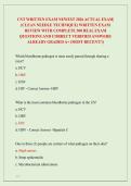 CNT WRITTEN EXAM NEWEST 2026 ACTUAL EXAM&vert;  &lpar;CLEAN NEEDLE TECHNIQUE&rpar; WRITTEN EXAM  REVIEW WITH COMPLETE 300 REAL EXAM  QUESTIONS AND CORRECT VERIFIED ANSWERS&sol;  ALREADY GRADED A&plus; &lpar;MOST RECENT&excl;&excl;&rpar; 