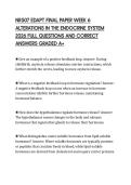 NR507 EDAPT FINAL PAPER WEEK 6 ALTERATIONS IN THE ENDOCRINE SYSTEM 2026 FULL QUESTIONS AND CORRECT ANSWERS GRADED A&plus;