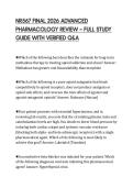 NR567 FINAL 2026 ADVANCED PHARMACOLOGY REVIEW &mdash; FULL STUDY GUIDE WITH VERIFIED Q&A