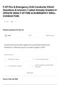 F-07 Fire & Emergency Drill Conductor EXAM Questions & Answers &vert; Latest Already Graded A&plus; UPDATE &vert;2026 F-07 FIRE & EMERGENCY DRILL CONDUCTOR&vert;