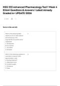 NSG 533 Advanced Pharmacology Test 1 Week 4 EXAM Questions & Answers &vert; Latest Already Graded A&plus; UPDATE &vert;2026