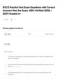 SOCE Practice Test Exam Questions with Correct Answers Pass the Exam&comma; 100&percnt; Verified &lpar;2026 &sol; 2027&rpar; Graded A&plus;