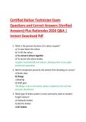 Certified Railcar Technician Exam  Questions and Correct Answers &lpar;Verified  Answers&rpar; Plus Rationales 2026 Q&A &vert;  Instant Download Pdf 