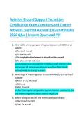 Aviation Ground Support Technician  Certification Exam Questions and Correct  Answers &lpar;Verified Answers&rpar; Plus Rationales  2026 Q&A &vert; Instant Download Pdf