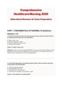Comprehensive Healthcare&sol;Nursing 2026 &lpar;Educational Resource for Exam Preparation&rpar;