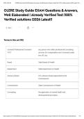 OLERE Study Guide EXAM Questions & Answers&comma; Well Elaborated &vert; Already Verified Test &vert;100&percnt; Verified solutions &vert;2026 Latest&excl;&excl;
