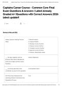 Captains Career Course - Common Core Final Exam Questions & Answers &vert; Latest Already Graded A&plus; &vert;Questions with Correct Answers 2026 latest update&excl;&excl;