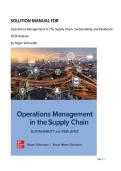 Solution Manual For Operations Management In The Supply Chain&colon; Sustainability and Resilience&colon; 2024 Release by Roger Schroeder&vert; Latest Version