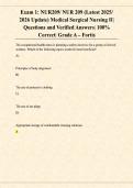 NUR209 &sol; NUR 209 &lpar;Latest 2026&rpar; Medical Surgical Nursing II Exam Questions and Verified Answers &vert; Safety&comma; Infection Control&comma; Patient Care