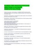 FLORIDA FIRE INVESTIGATOR EXAM QUESTIONS & ACCURATE COMPLETE SOLUTIONS