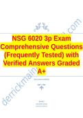 NSG 6020 3p Exam Comprehensive Questions &lpar;Frequently Tested&rpar;with Verified Answers Graded A&plus;