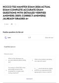 NCCCO TSS MANITEX EXAM 2026 ACTUAL EXAM COMPLETE ACCURATE EXAM QUESTIONS WITH DETAILED VERIFIED ANSWERS &lpar;100&percnt; CORRECT ANSWERS&rpar; &sol;ALREADY GRADED A&plus;