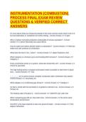INSTRUMENTATION &lpar;COMBUSTION&rpar; PROCESS FINAL EXAM REVIEW QUESTIONS & VERIFIED CORRECT ANSWERS