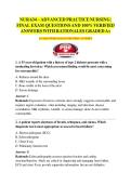 NUR 634 &ndash; ADVANCED PRACTICE NURSING&colon;  FINAL EXAM QUESTIONS AND 100&percnt; VERIFIED  ANSWERS WITH RATIONALES GRADED A&plus;