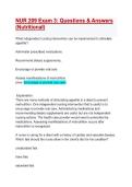 NUR 209 Exam 3 Nutrition and Diet Therapy &vert; Verified Questions and Answers &vert; Nutritional Assessment&comma; Tube Feeding&comma; Special Diets