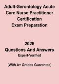 Adult-Gerontology Acute Care Nurse Practitioner Certification Exam Prep 2026 PDF &vert; AGACNP Board Review & Practice Questions