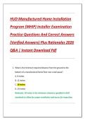 Compilation Bundle for HUD Manufactured Home Installation Program &lpar;MHIP&rpar; Installer Tests Practice Questions And Correct Answers &lpar;Verified Answers&rpar; Plus Rationales 2026 Q&A &vert; Instant Download Pdf