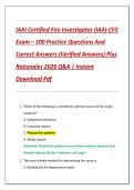 IAAI Certified Fire Investigator &lpar;IAAI-CFI&rpar;  Exam &ndash; 100 Practice Questions And  Correct Answers &lpar;Verified Answers&rpar; Plus  Rationales 2026 Q&A &vert; Instant  Download Pdf